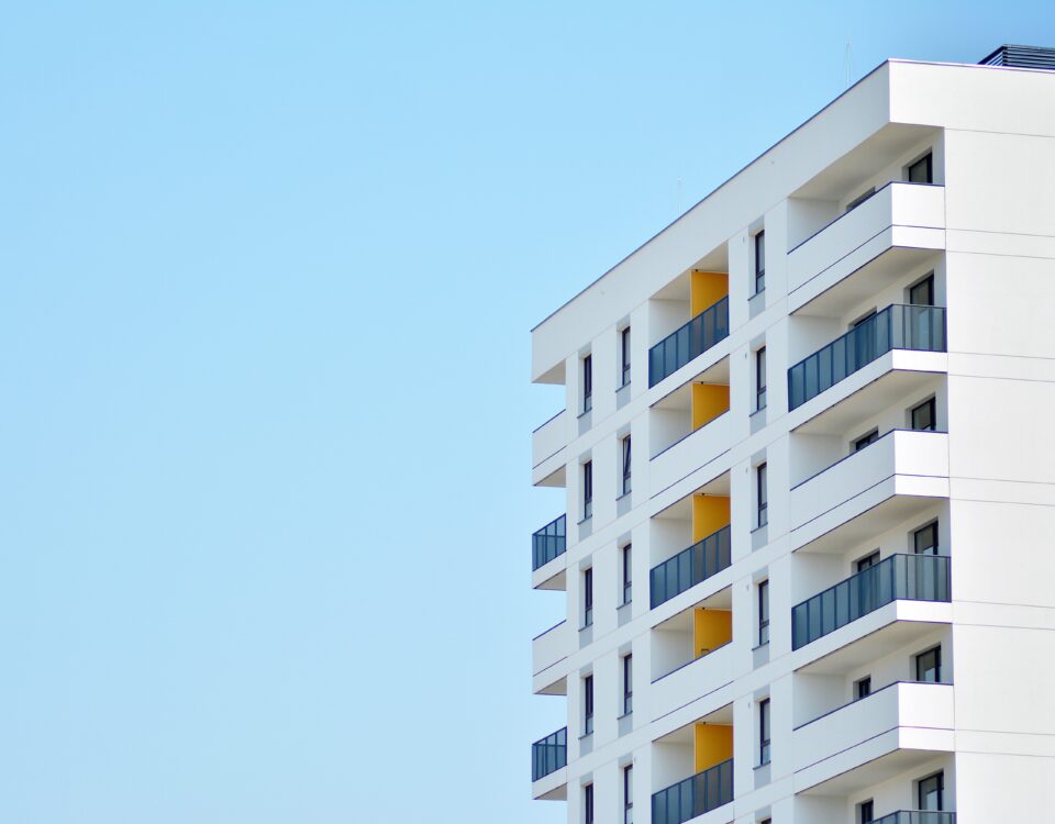 Modern european complex of apartment buildings. Fragment of a mo